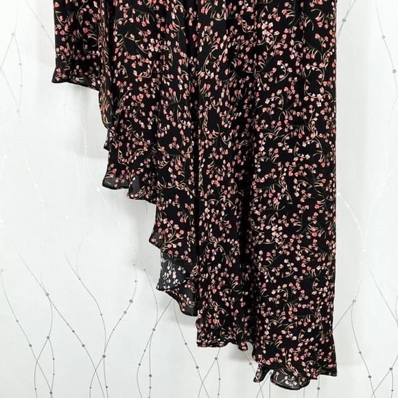 NWT Nicholas Silk Asymmetrical Black Floral Slip Midi Dress $695 - Picture 15 of 15
